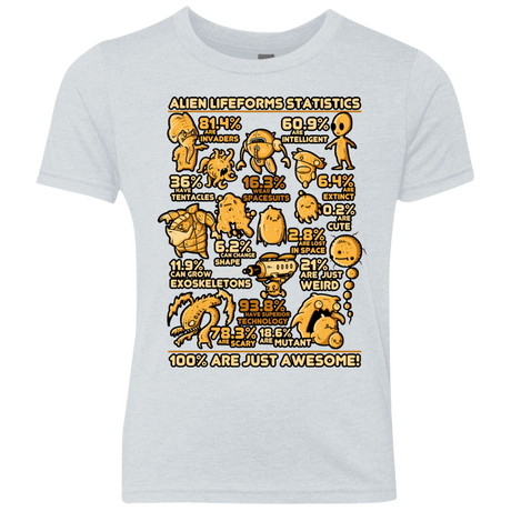 T-Shirts Heather White / YXS Alien Statistics Youth Triblend T-Shirt