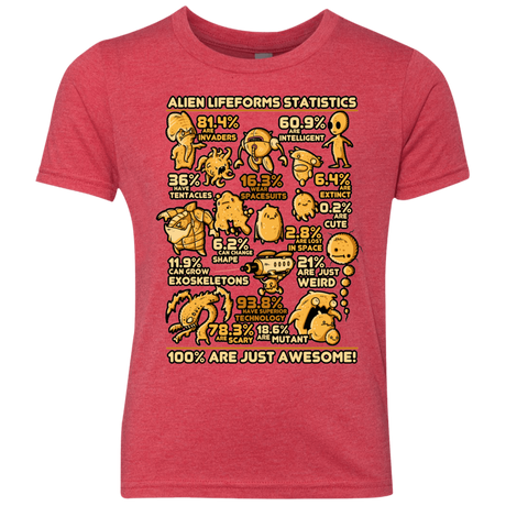 T-Shirts Vintage Red / YXS Alien Statistics Youth Triblend T-Shirt