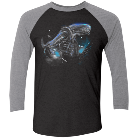 T-Shirts Vintage Black/Premium Heather / X-Small Alien Terror From Deep Space Men's Triblend 3/4 Sleeve