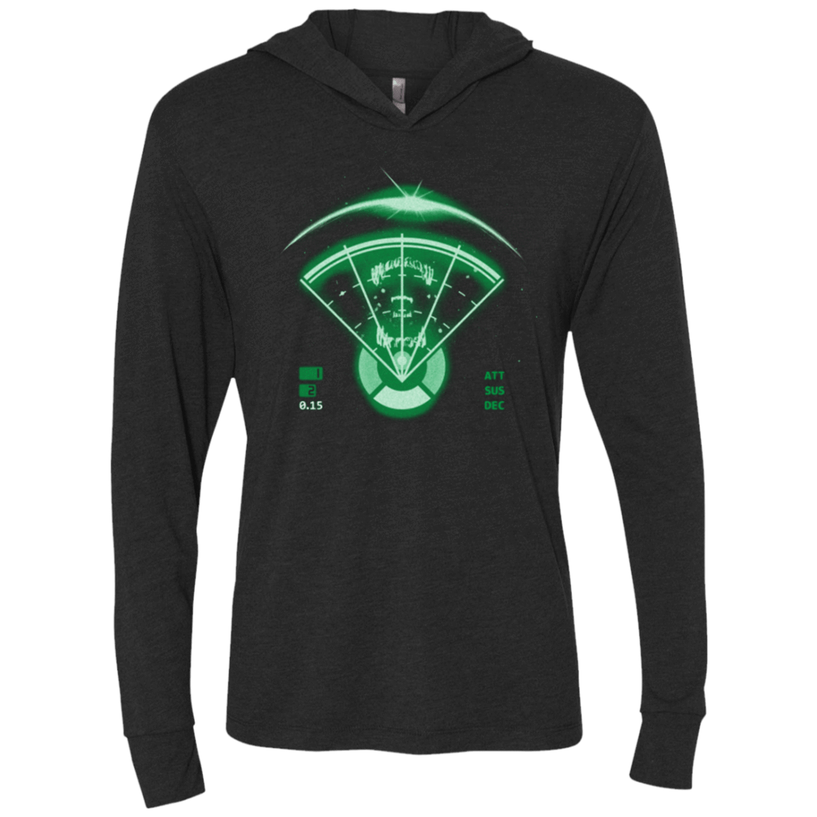 T-Shirts Vintage Black / X-Small Alien Tracking Triblend Long Sleeve Hoodie Tee