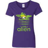 T-Shirts Purple / S Alien Women's V-Neck T-Shirt