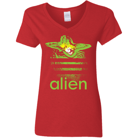 T-Shirts Red / S Alien Women's V-Neck T-Shirt