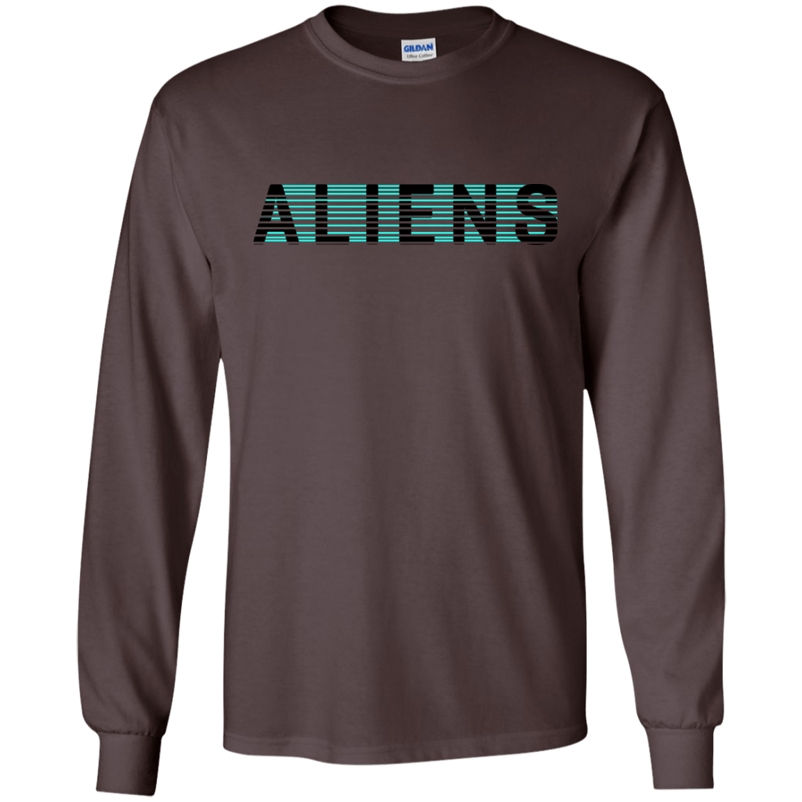 T-Shirts Dark Chocolate / S Aliens Men's Long Sleeve T-Shirt