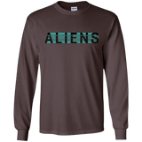 T-Shirts Dark Chocolate / S Aliens Men's Long Sleeve T-Shirt