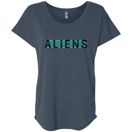 T-Shirts Indigo / X-Small Aliens Triblend Dolman Sleeve