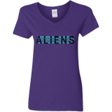 T-Shirts Purple / S Aliens Women's V-Neck T-Shirt