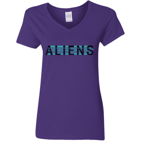 T-Shirts Purple / S Aliens Women's V-Neck T-Shirt