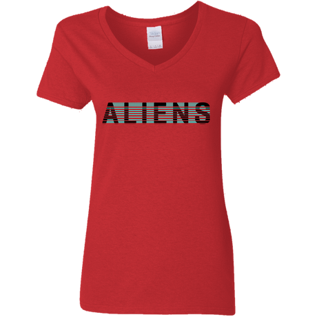 T-Shirts Red / S Aliens Women's V-Neck T-Shirt