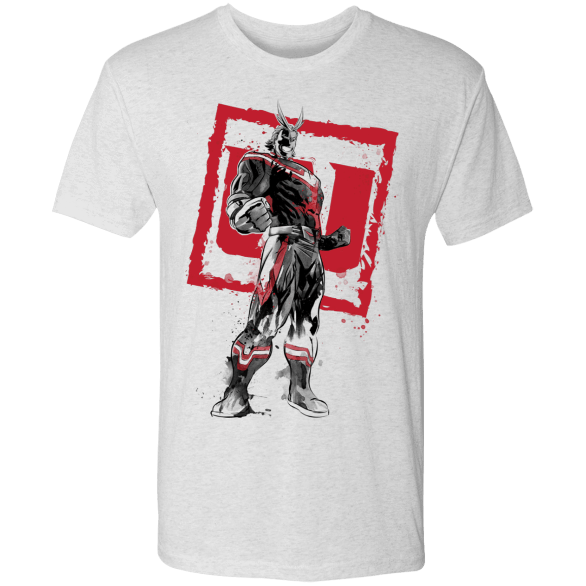 T-Shirts Heather White / S All Might sumi-e Men's Triblend T-Shirt