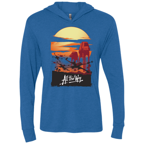 T-Shirts Vintage Royal / X-Small All The Way Triblend Long Sleeve Hoodie Tee