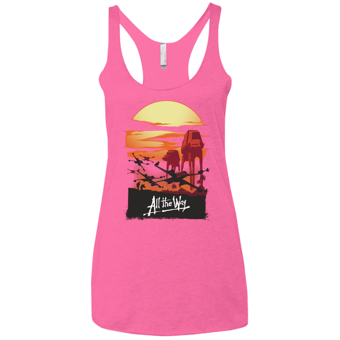 T-Shirts Vintage Pink / X-Small All The Way Women's Triblend Racerback Tank