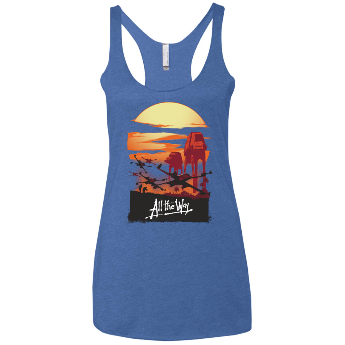 T-Shirts Vintage Royal / X-Small All The Way Women's Triblend Racerback Tank