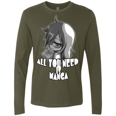 T-Shirts Military Green / Small All You Need is Manga Men's Premium Long Sleeve