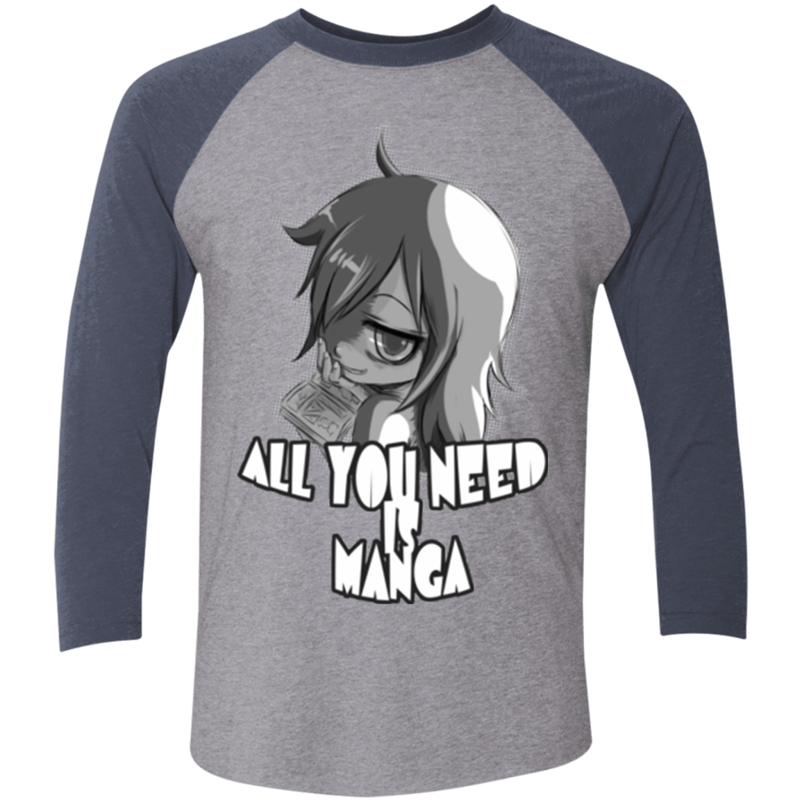 T-Shirts Premium Heather/ Vintage Navy / X-Small All You Need is Manga Triblend 3/4 Sleeve