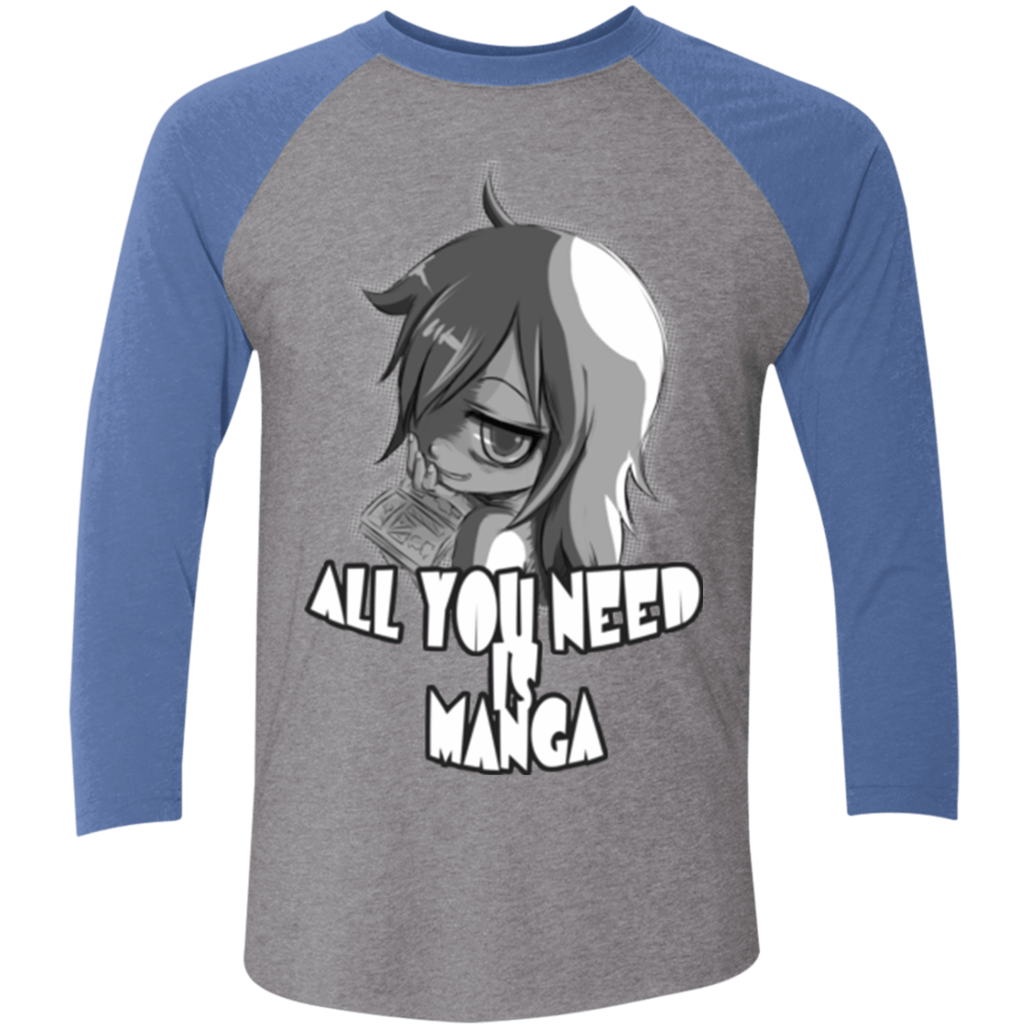 T-Shirts Premium Heather/ Vintage Royal / X-Small All You Need is Manga Triblend 3/4 Sleeve