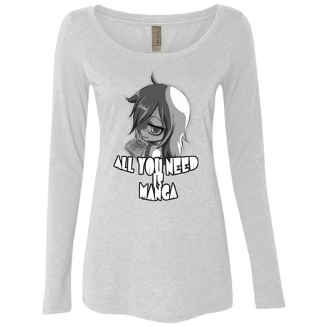 T-Shirts Heather White / Small All You Need is Manga Women's Triblend Long Sleeve Shirt