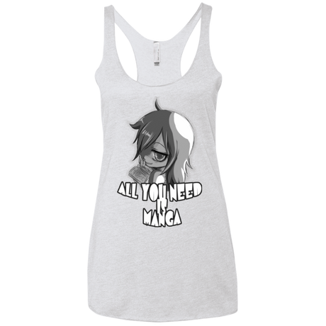 T-Shirts Heather White / X-Small All You Need is Manga Women's Triblend Racerback Tank