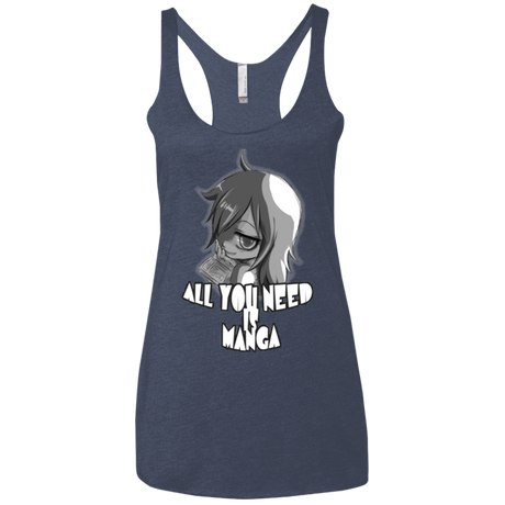 T-Shirts Vintage Navy / X-Small All You Need is Manga Women's Triblend Racerback Tank