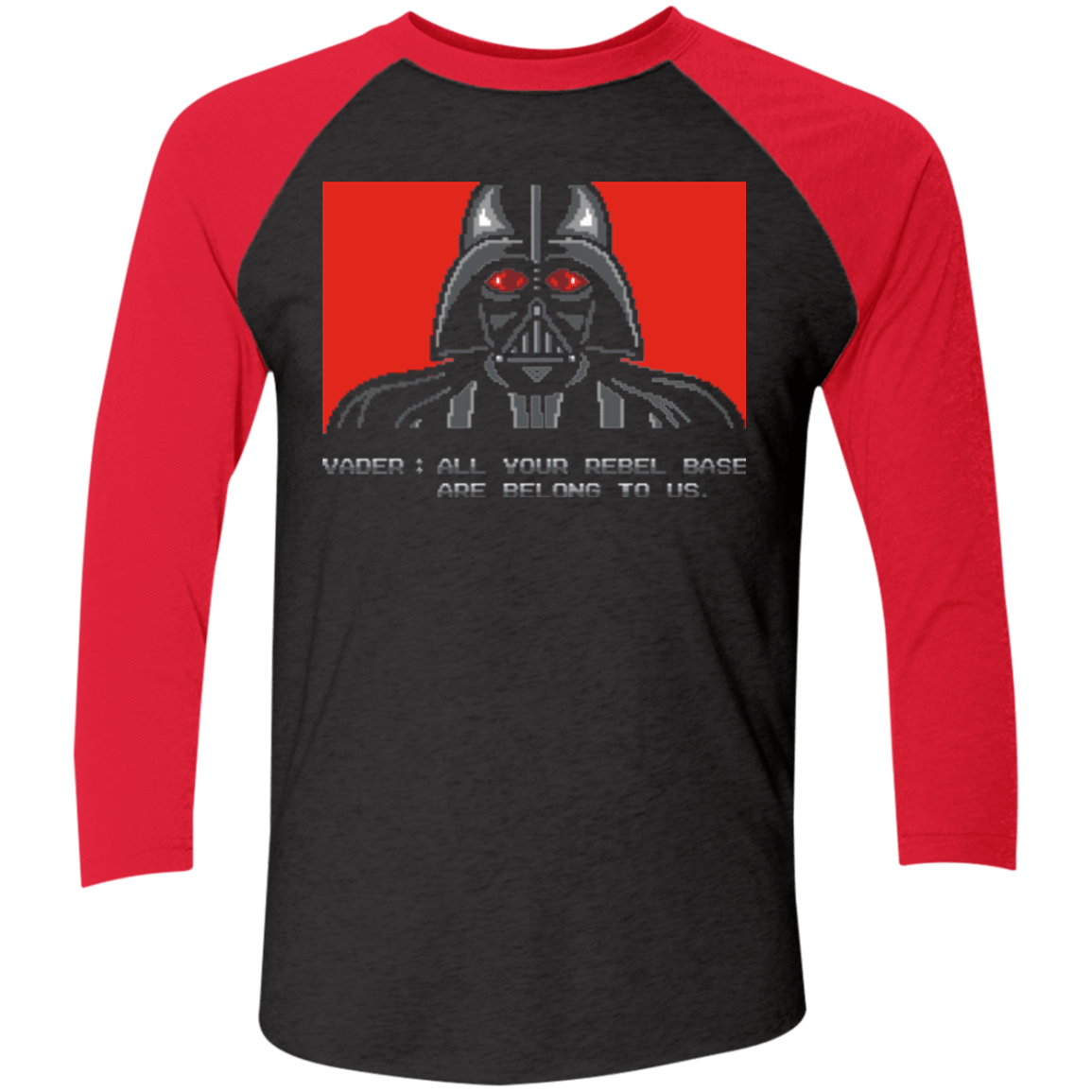 T-Shirts Vintage Black/Vintage Red / X-Small All your rebel base are belongs to us Men's Triblend 3/4 Sleeve