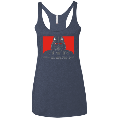 T-Shirts Vintage Navy / X-Small All your rebel base are belongs to us Women's Triblend Racerback Tank