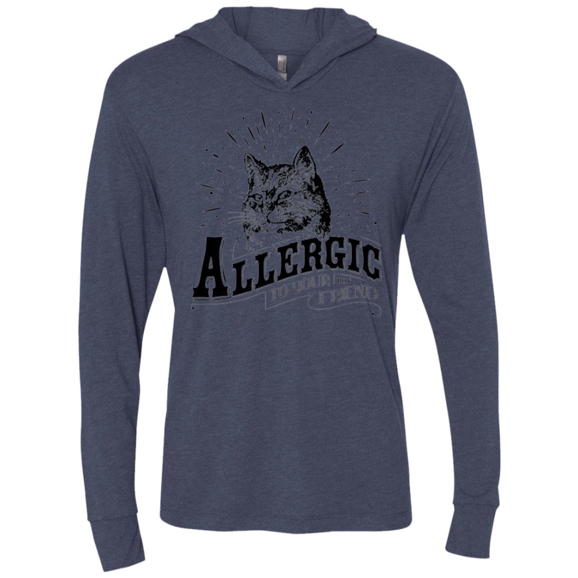 T-Shirts Vintage Navy / X-Small Allergic to your Boyfriend Triblend Long Sleeve Hoodie Tee