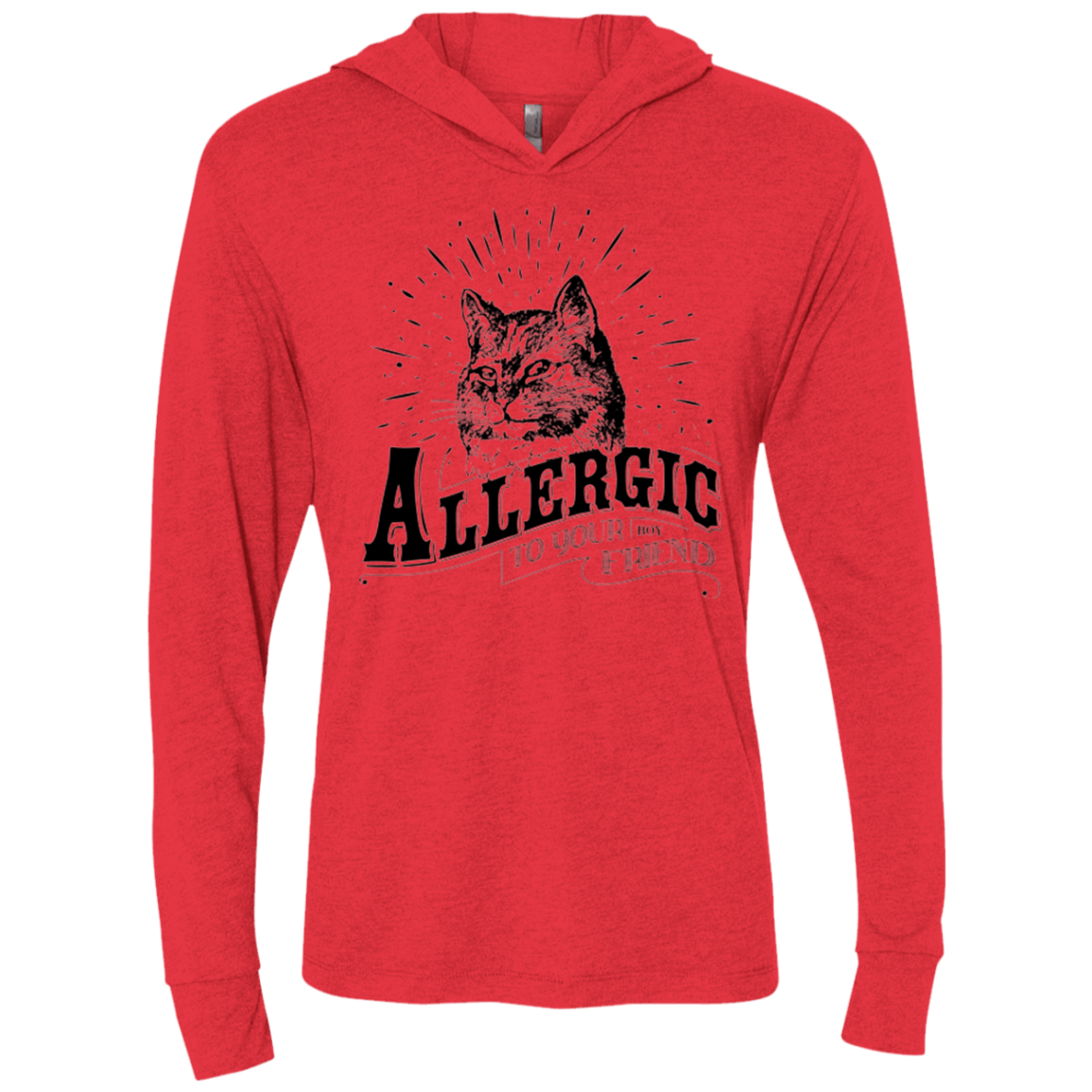 T-Shirts Vintage Red / X-Small Allergic to your Boyfriend Triblend Long Sleeve Hoodie Tee