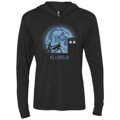 T-Shirts Vintage Black / X-Small Allons y! Triblend Long Sleeve Hoodie Tee