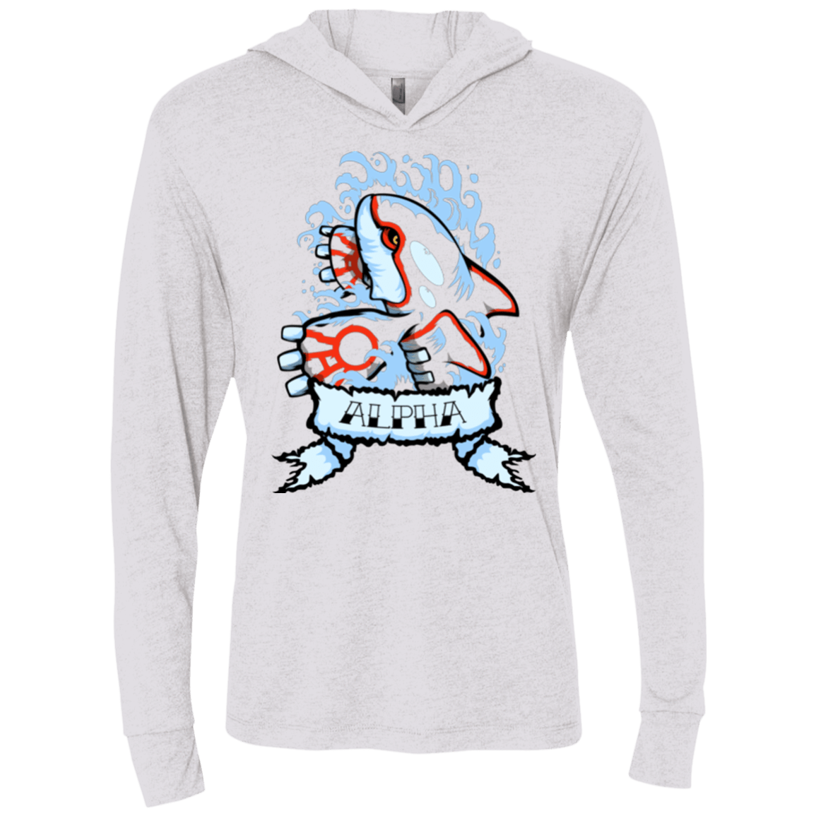 T-Shirts Heather White / X-Small Alpha Triblend Long Sleeve Hoodie Tee