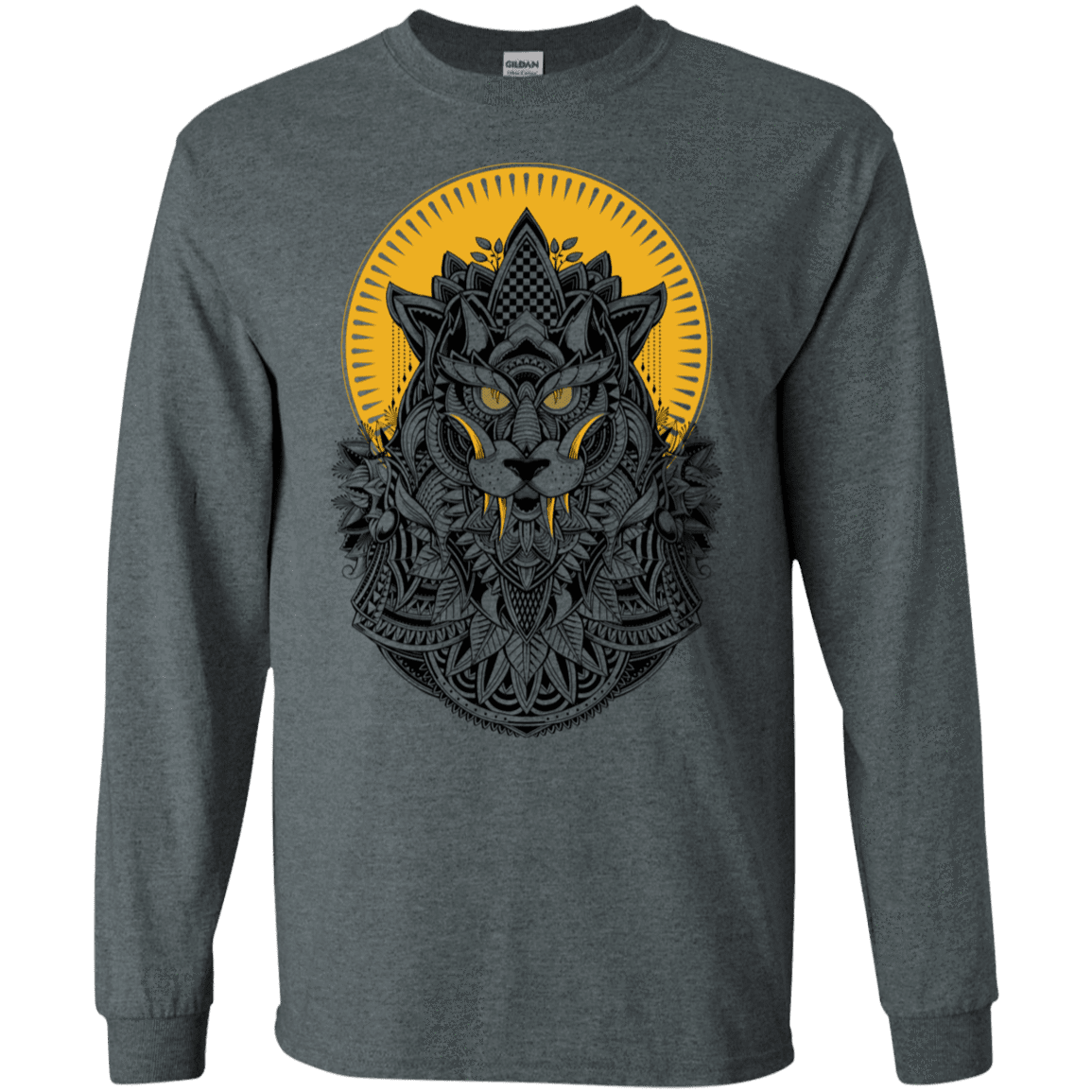 T-Shirts Dark Heather / S Alpha Wolf Men's Long Sleeve T-Shirt