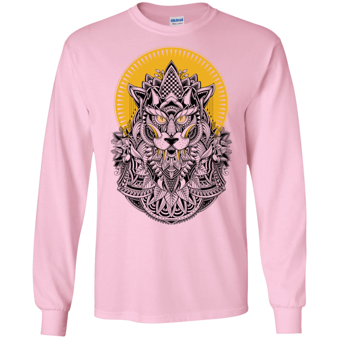 T-Shirts Light Pink / S Alpha Wolf Men's Long Sleeve T-Shirt