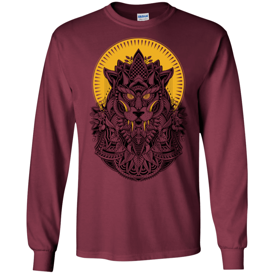 T-Shirts Maroon / S Alpha Wolf Men's Long Sleeve T-Shirt