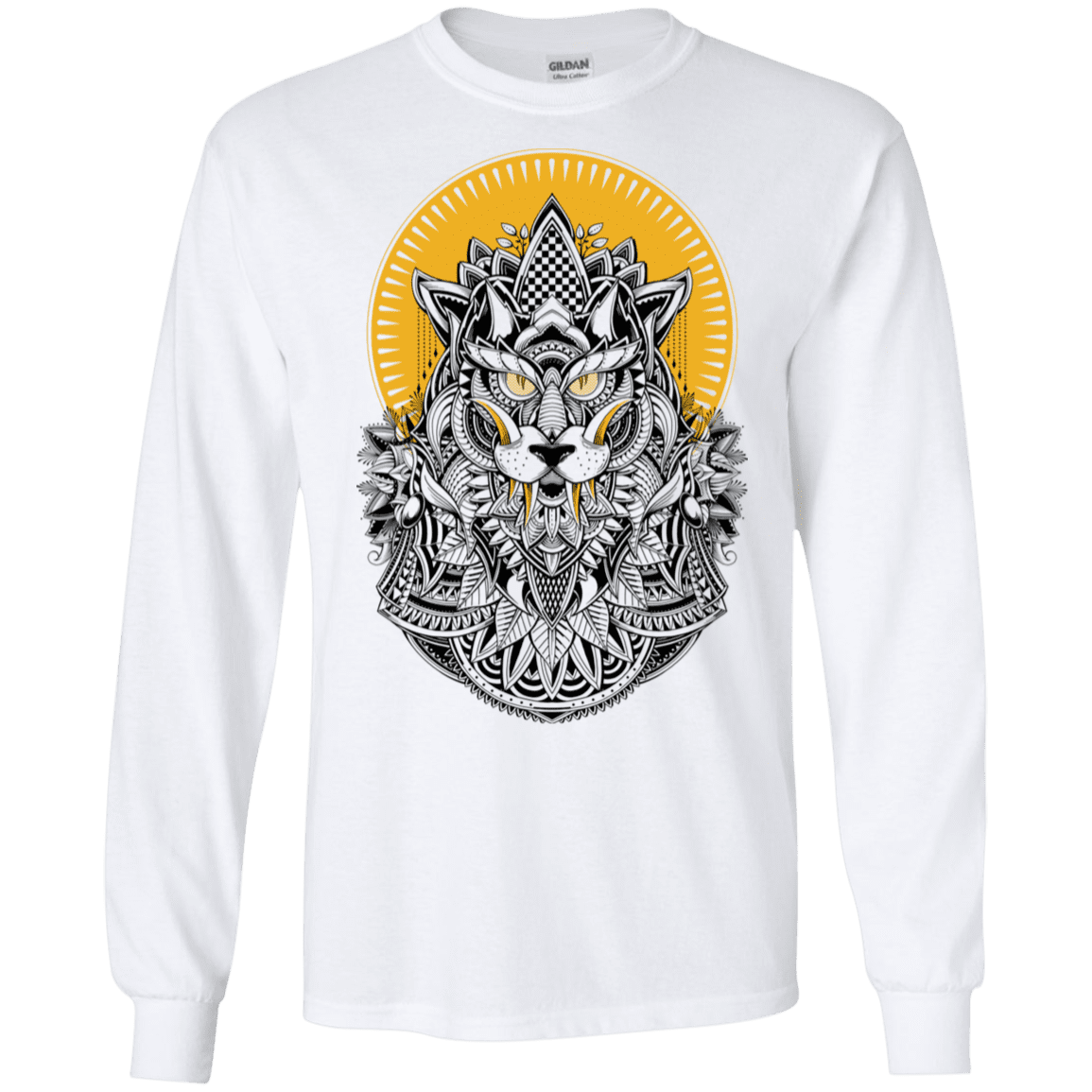 T-Shirts White / S Alpha Wolf Men's Long Sleeve T-Shirt