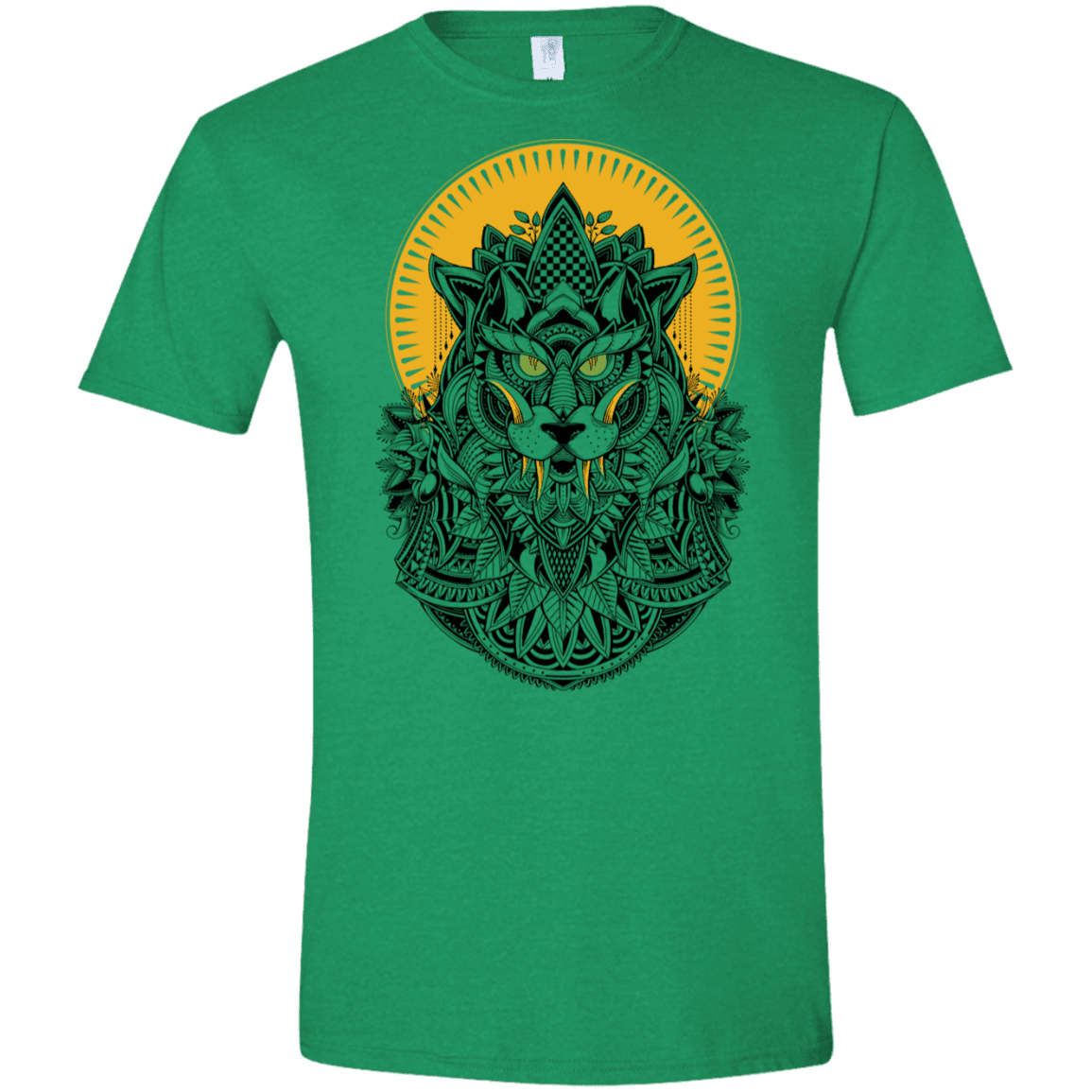 T-Shirts Heather Irish Green / M Alpha Wolf Men's Semi-Fitted Softstyle