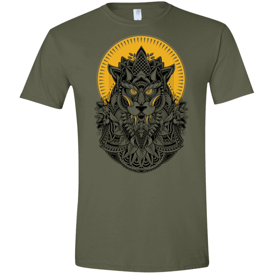 T-Shirts Military Green / S Alpha Wolf Men's Semi-Fitted Softstyle