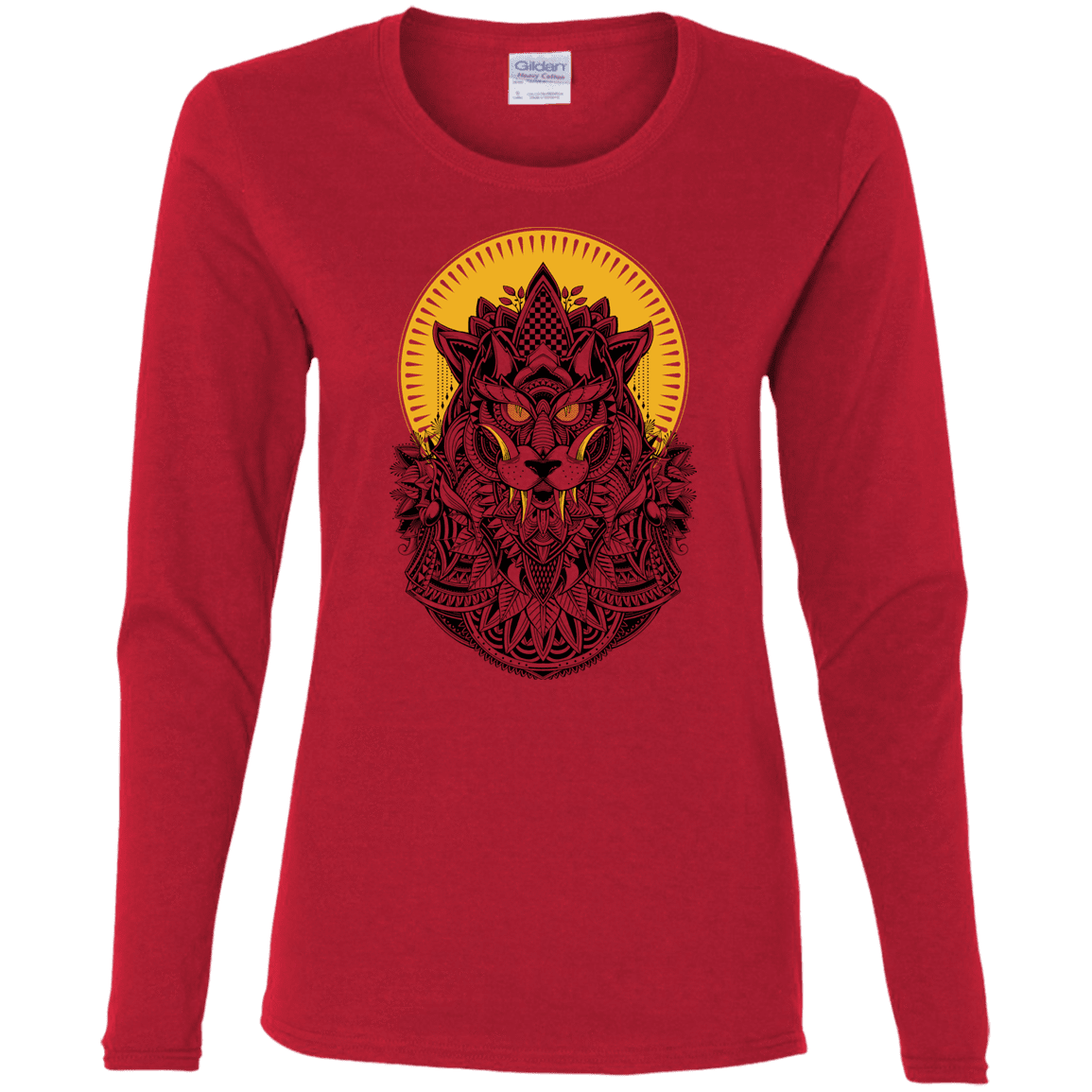 T-Shirts Red / S Alpha Wolf Women's Long Sleeve T-Shirt