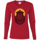 T-Shirts Red / S Alpha Wolf Women's Long Sleeve T-Shirt