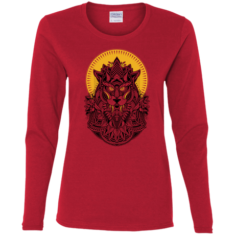 T-Shirts Red / S Alpha Wolf Women's Long Sleeve T-Shirt