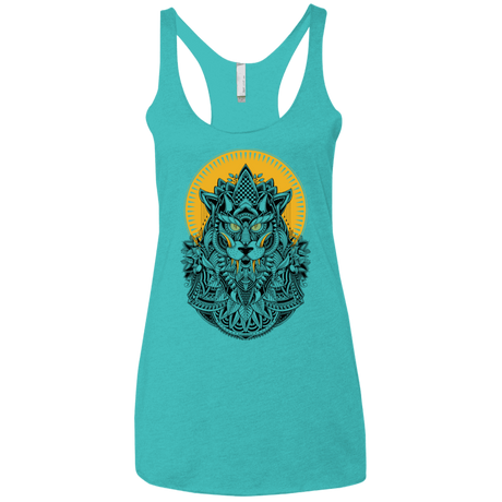 T-Shirts Tahiti Blue / X-Small Alpha Wolf Women's Triblend Racerback Tank