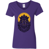 T-Shirts Purple / S Alpha Wolf Women's V-Neck T-Shirt