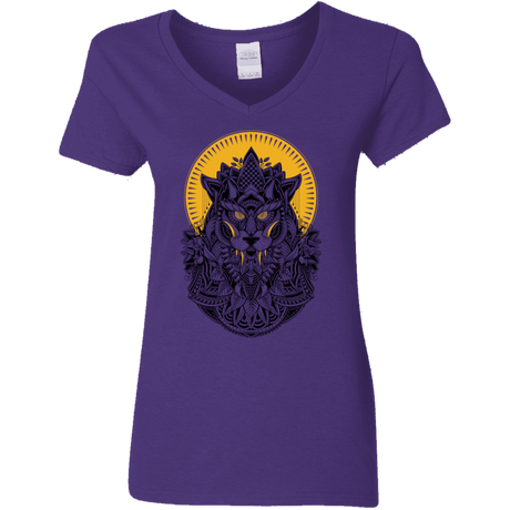 T-Shirts Purple / S Alpha Wolf Women's V-Neck T-Shirt