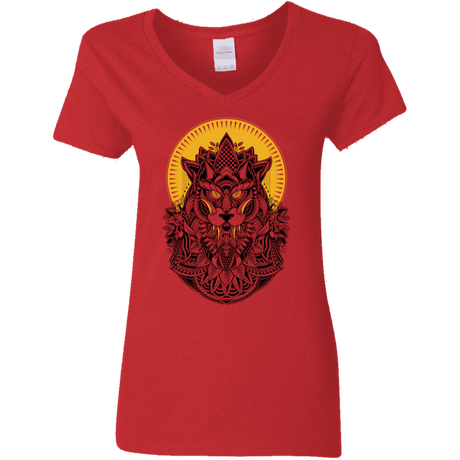 T-Shirts Red / S Alpha Wolf Women's V-Neck T-Shirt