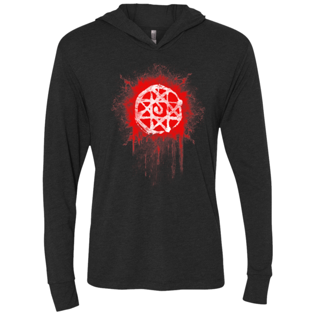 T-Shirts Vintage Black / X-Small Alphonse Elric Blood Seal Triblend Long Sleeve Hoodie Tee