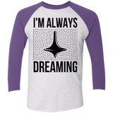 T-Shirts Heather White/Purple Rush / X-Small Always dreaming Men's Triblend 3/4 Sleeve
