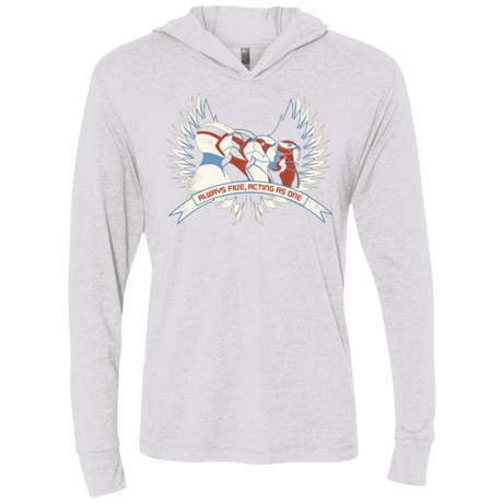 T-Shirts Heather White / X-Small Always Five Acting As One Triblend Long Sleeve Hoodie Tee