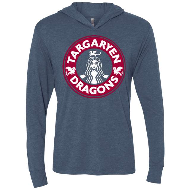 T-Shirts Indigo / X-Small Always Hot Triblend Long Sleeve Hoodie Tee