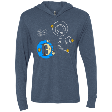 T-Shirts Indigo / X-Small ALWAYS THE SAME VICTIM Triblend Long Sleeve Hoodie Tee