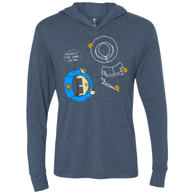 T-Shirts Indigo / X-Small ALWAYS THE SAME VICTIM Triblend Long Sleeve Hoodie Tee
