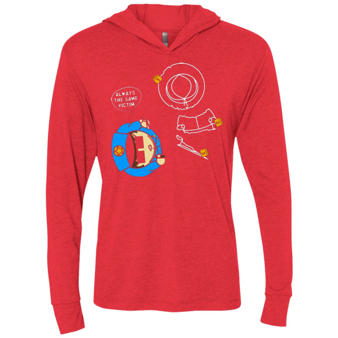 T-Shirts Vintage Red / X-Small ALWAYS THE SAME VICTIM Triblend Long Sleeve Hoodie Tee