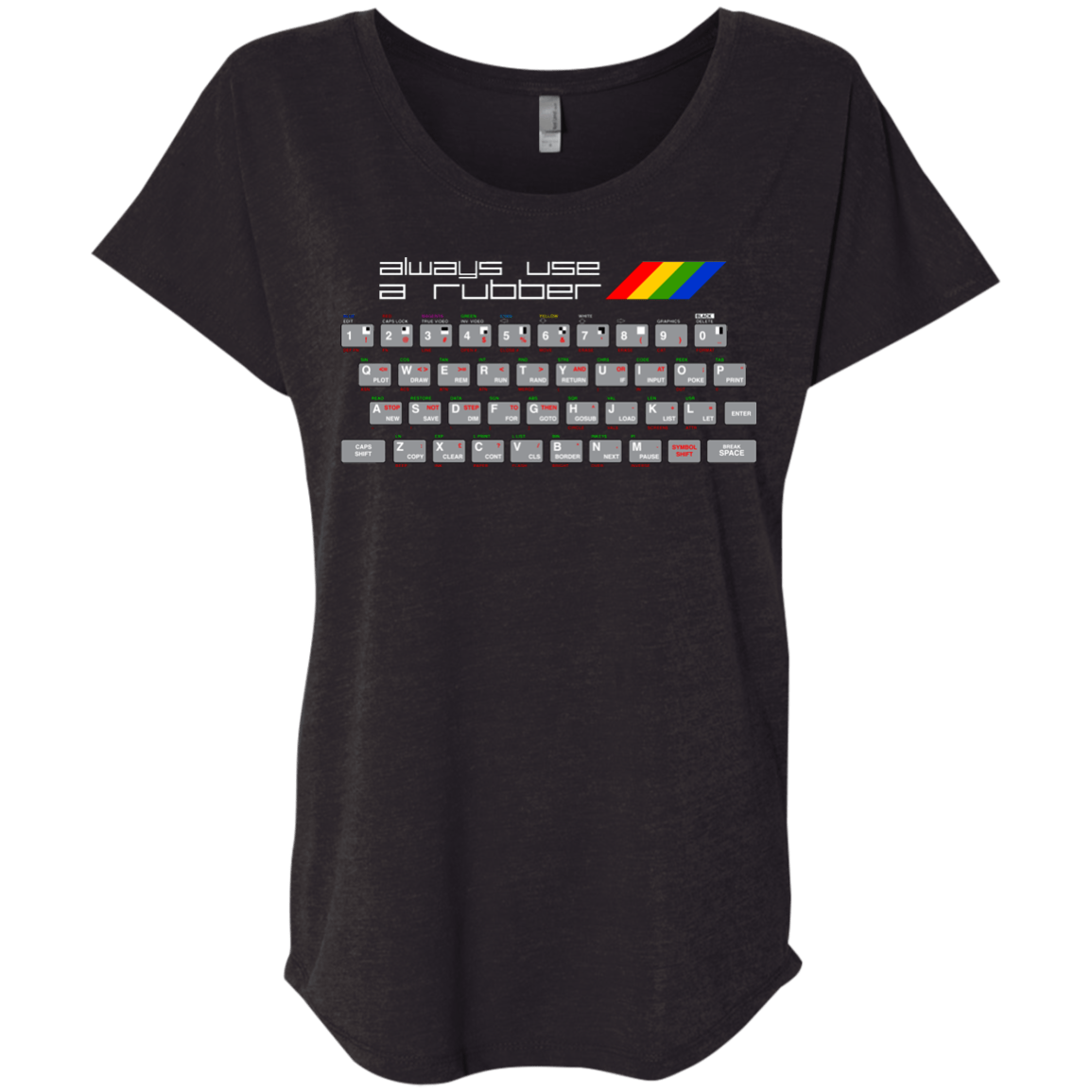 T-Shirts Vintage Black / X-Small Always Use A Rubber Triblend Dolman Sleeve