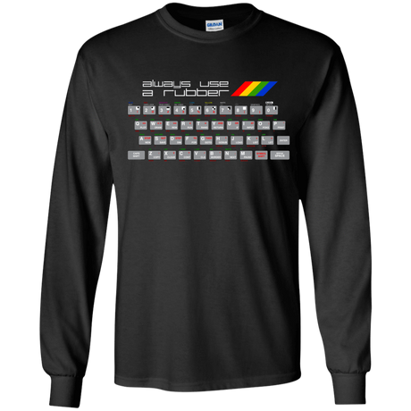 T-Shirts Black / YS Always Use A Rubber Youth Long Sleeve T-Shirt